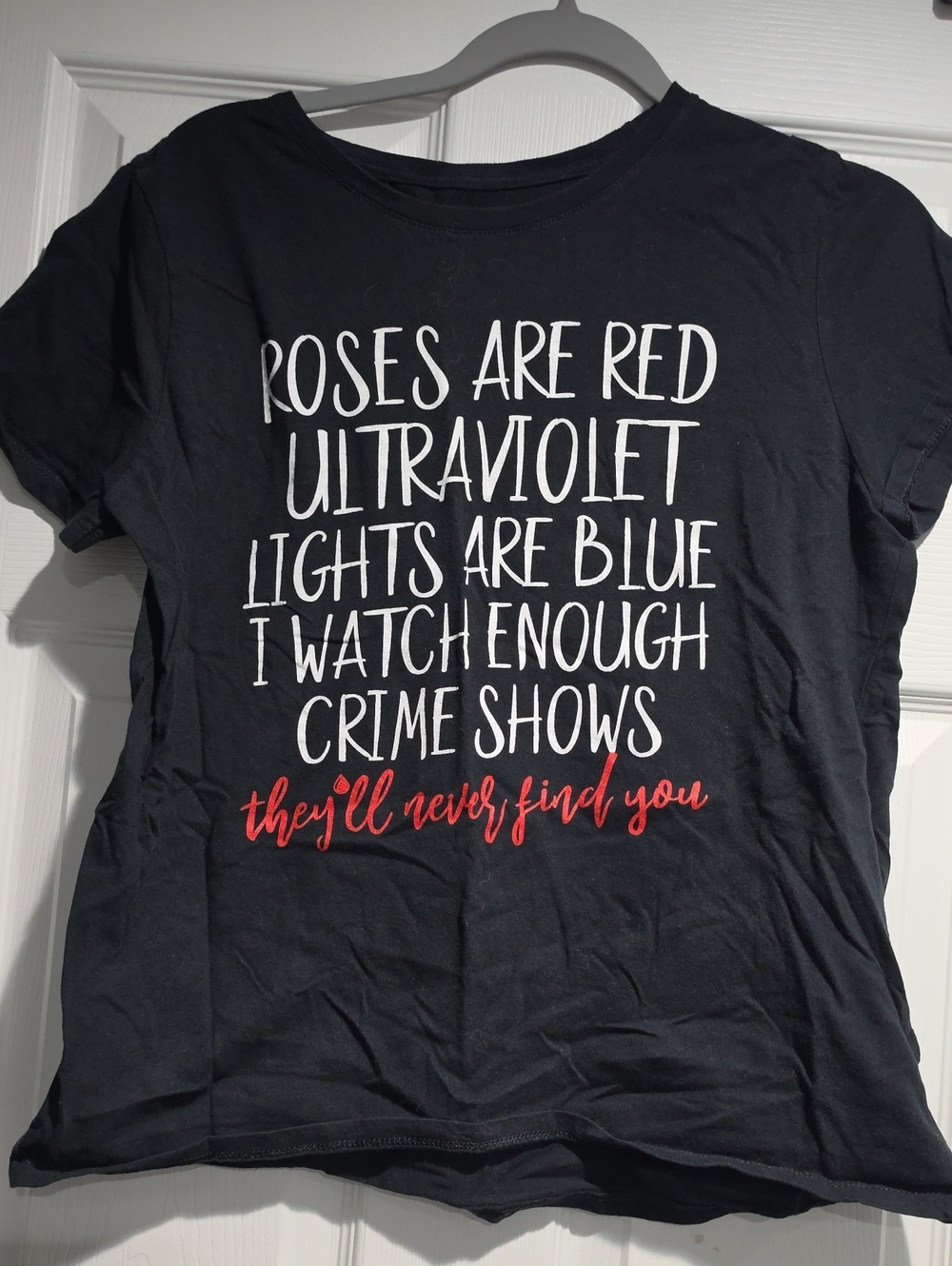 Gildan Black Crew Neck T‑Shirt - True Crime Junkies